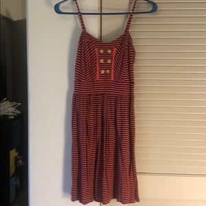 Orange and Navy striped dress
